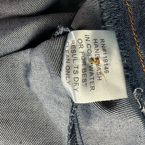 Lara Fashion Womens Denim Shirt L Chambray Button Front Utility Casual Boho - Picture 5 of 8